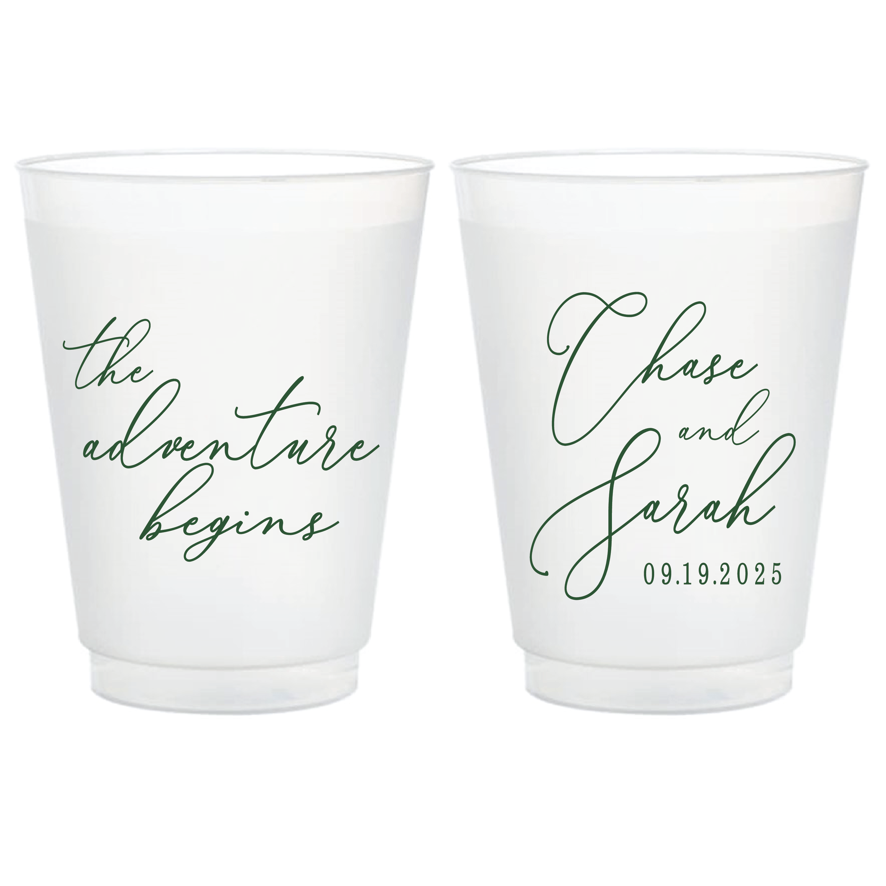 Frosted Plastic Wedding Cups | Rubi and Lib
