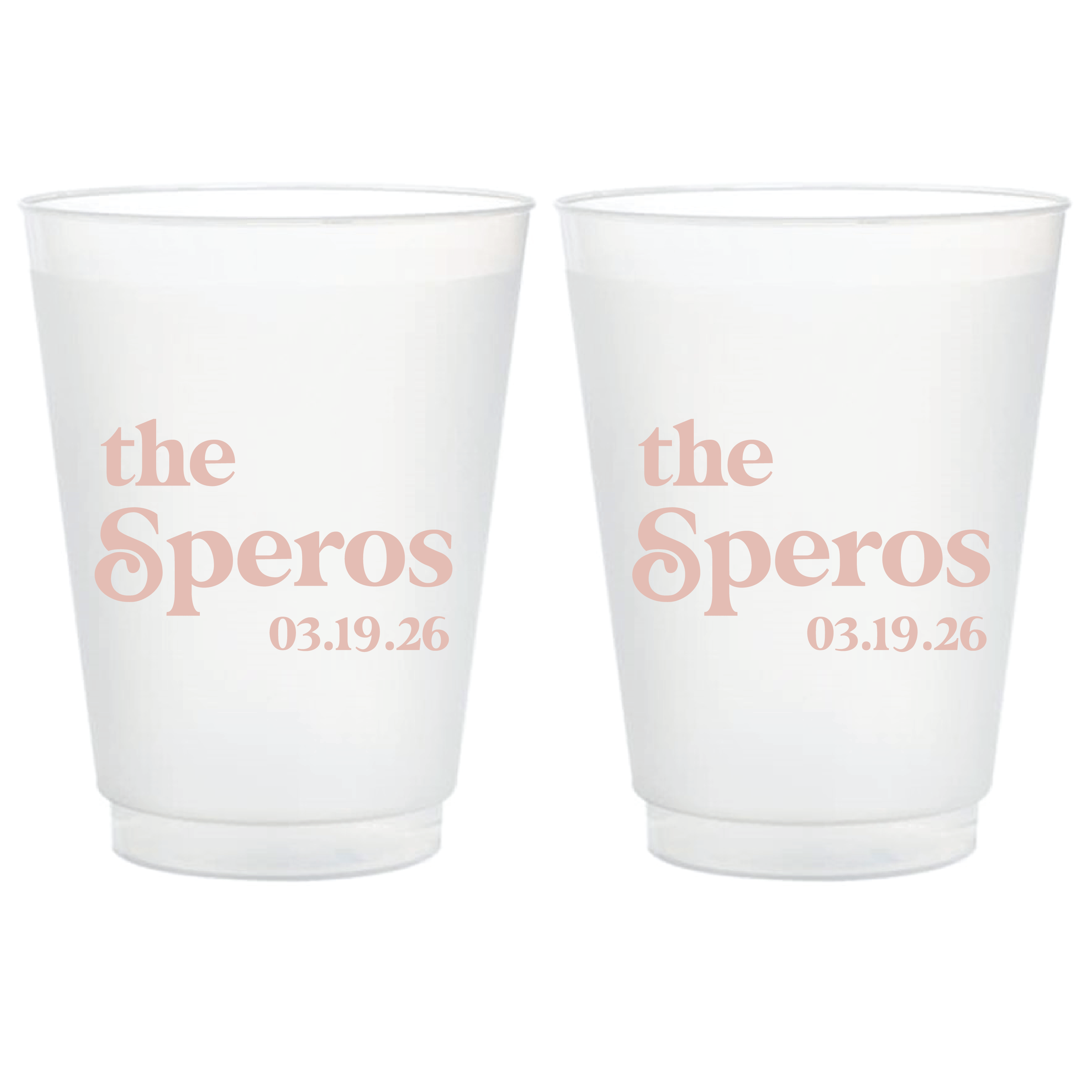 Personalized Frosted Wedding Cups for Cocktail Hour