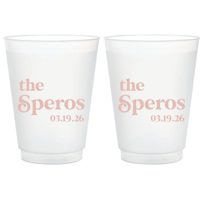 Personalized Frosted Wedding Cups for Cocktail Hour