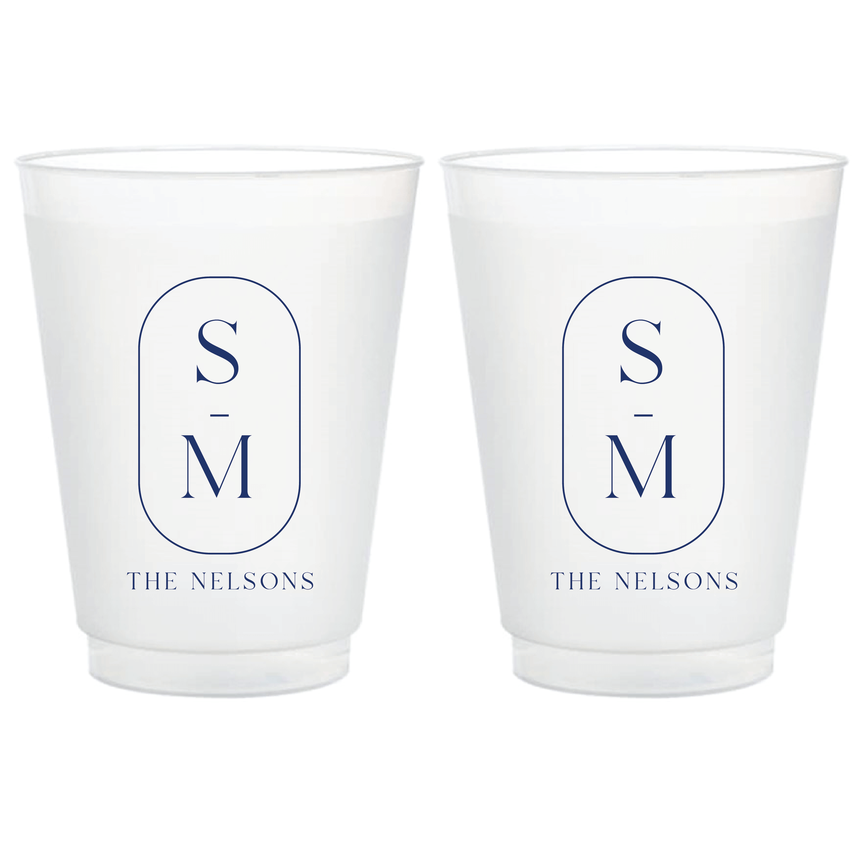 Custom Monogram Frosted Wedding Cups