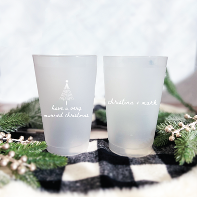 Have A Very Married Christmas Wedding Frosted Plastic Cups