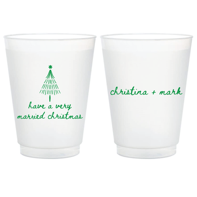 Have A Very Married Christmas Wedding Frosted Plastic Cups