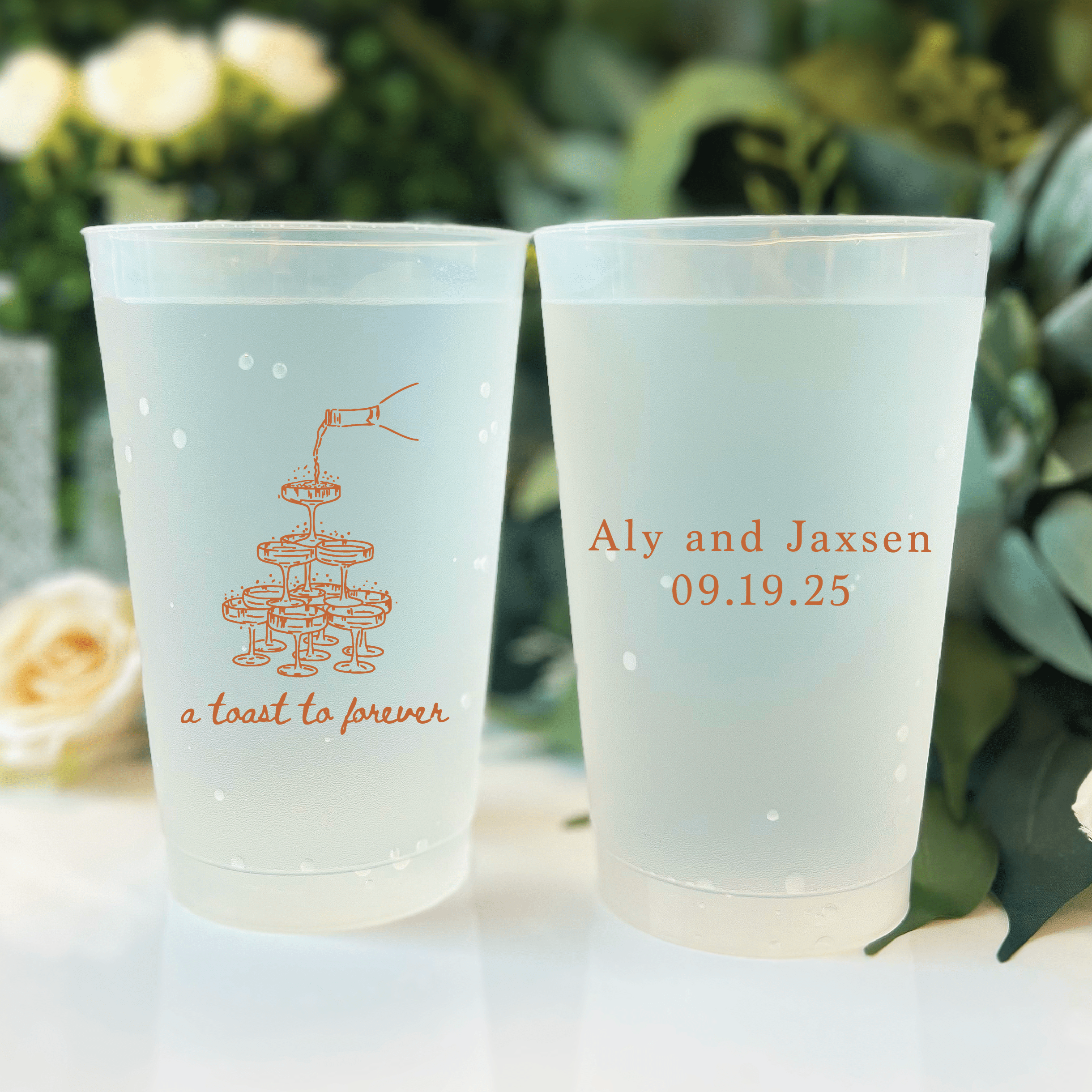 A Toast to Forever Wedding Frosted Plastic Cups - Cup - Frosted