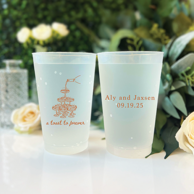 A Toast to Forever Wedding Frosted Plastic Cups