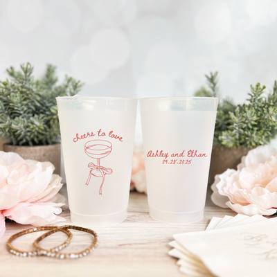 Cheers to Love Wedding Frosted Plastic Cups