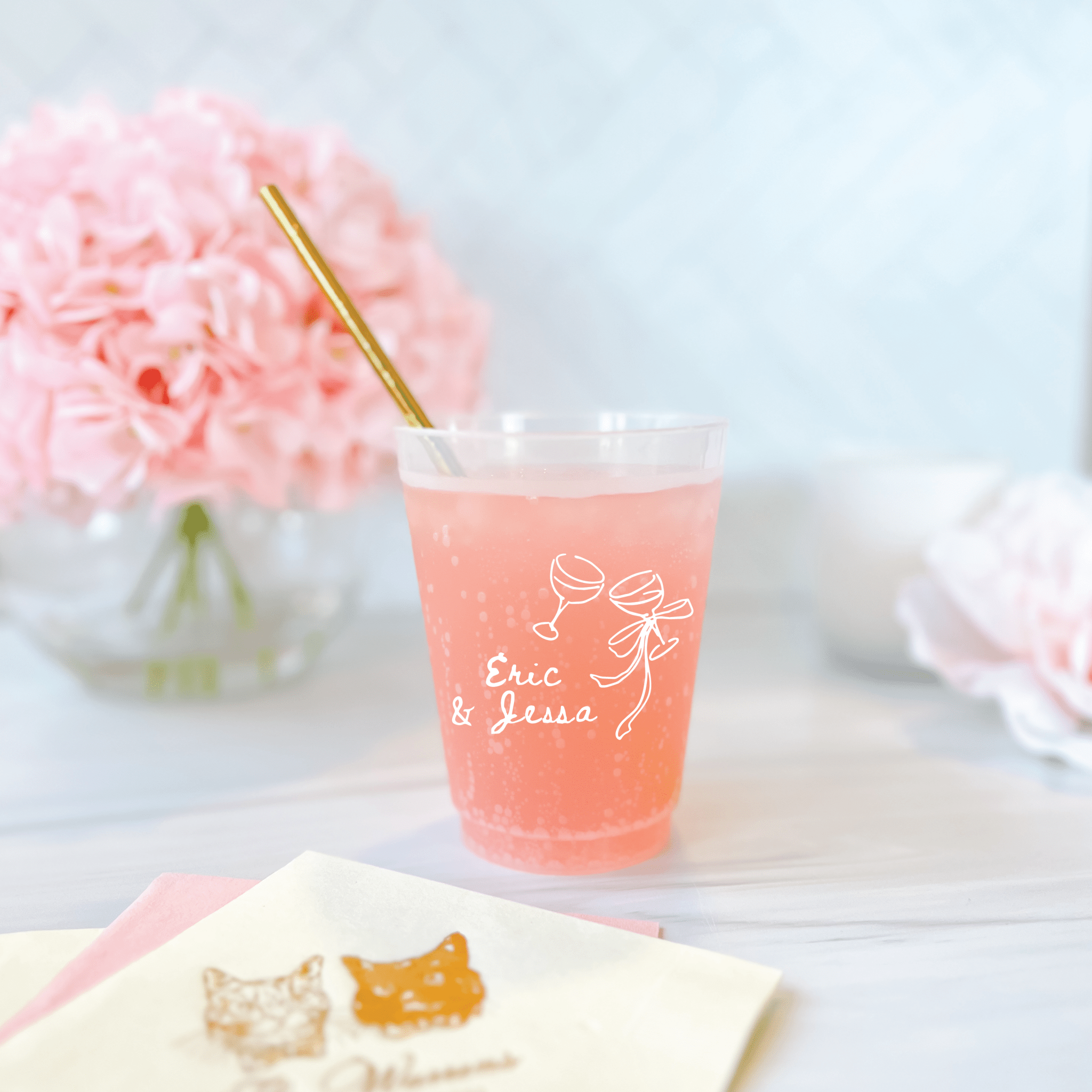 Toast To Forever Personalized Wedding Frosted Plastic Cups - Cup - Frosted