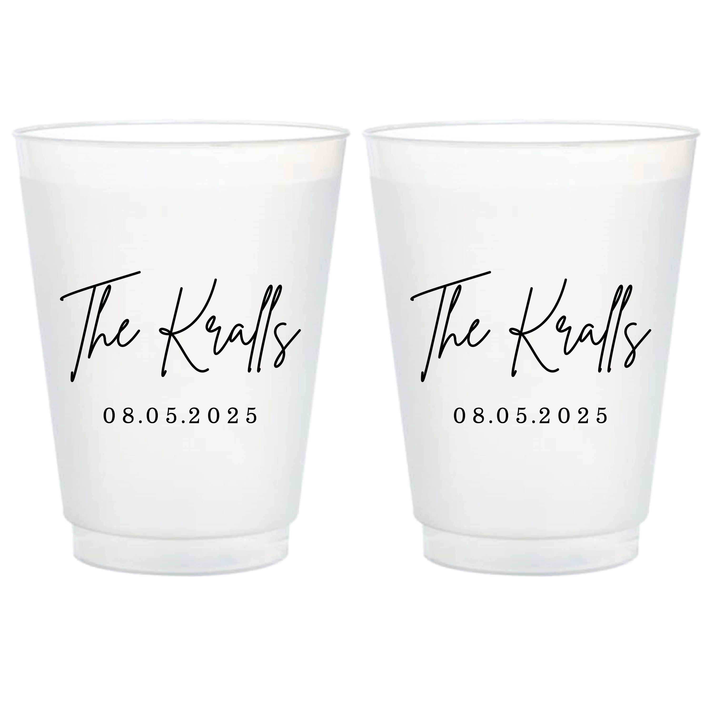Modern Last Name Frosted Wedding Cups - Cup - Frosted