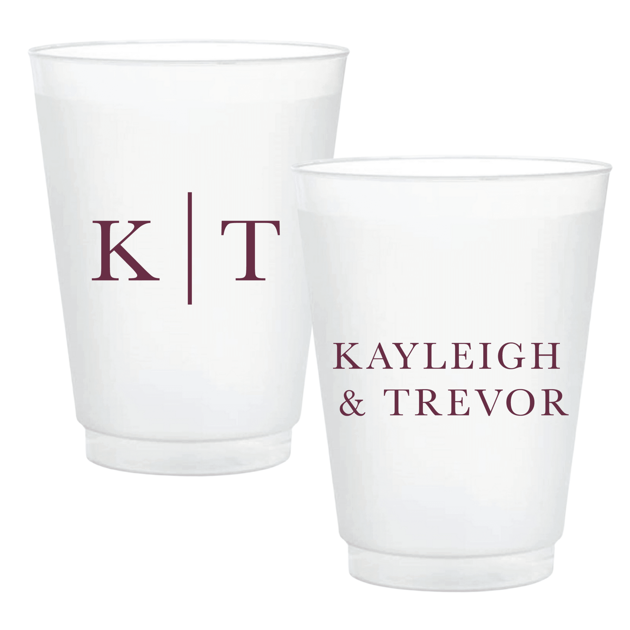 Modern Initials and First Names Frosted Wedding Cups - Cup - Frosted