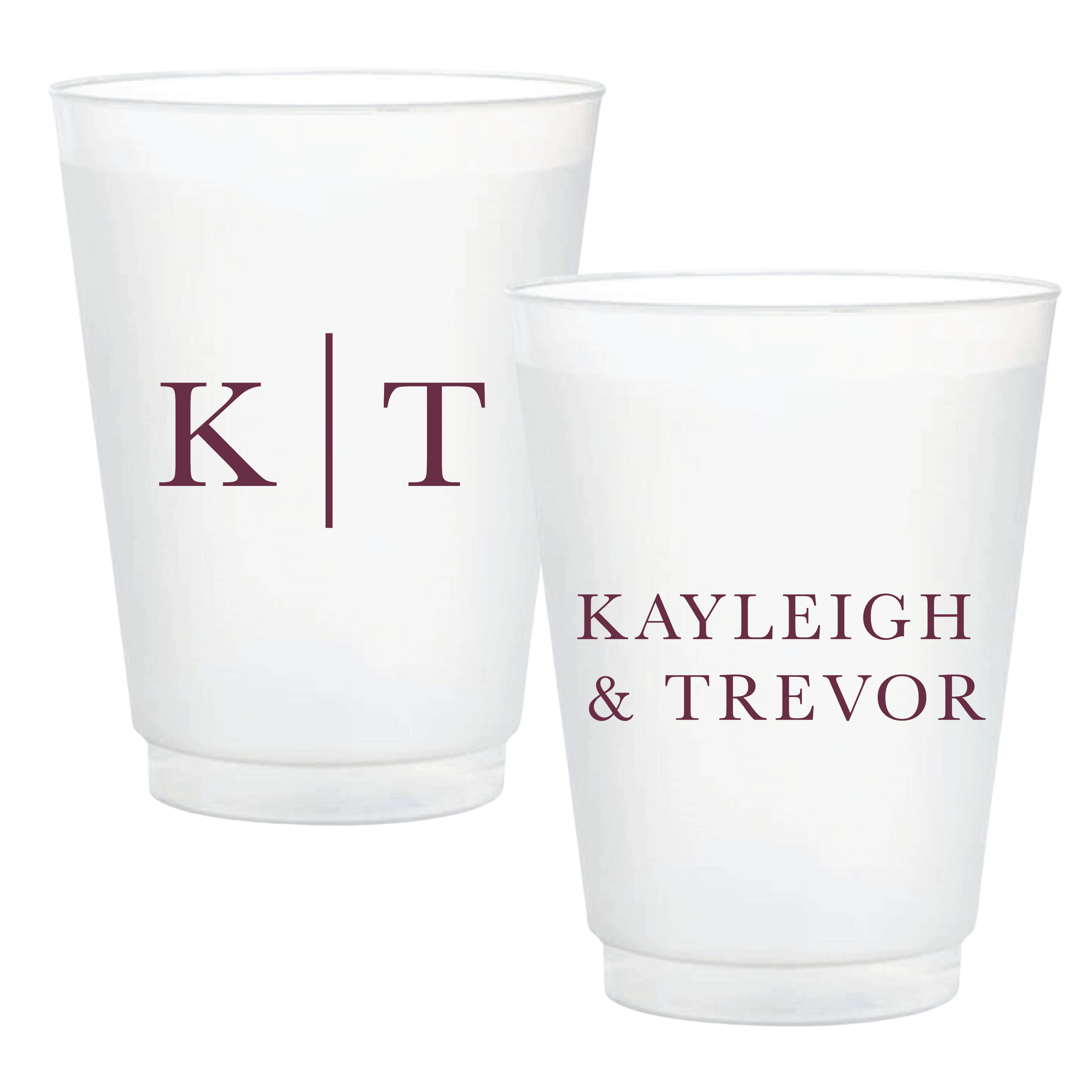 Modern Initials and First Names Frosted Wedding Cups - Cup - Frosted