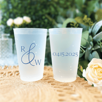 Monogrammed Wedding Cups - Cup - Frosted