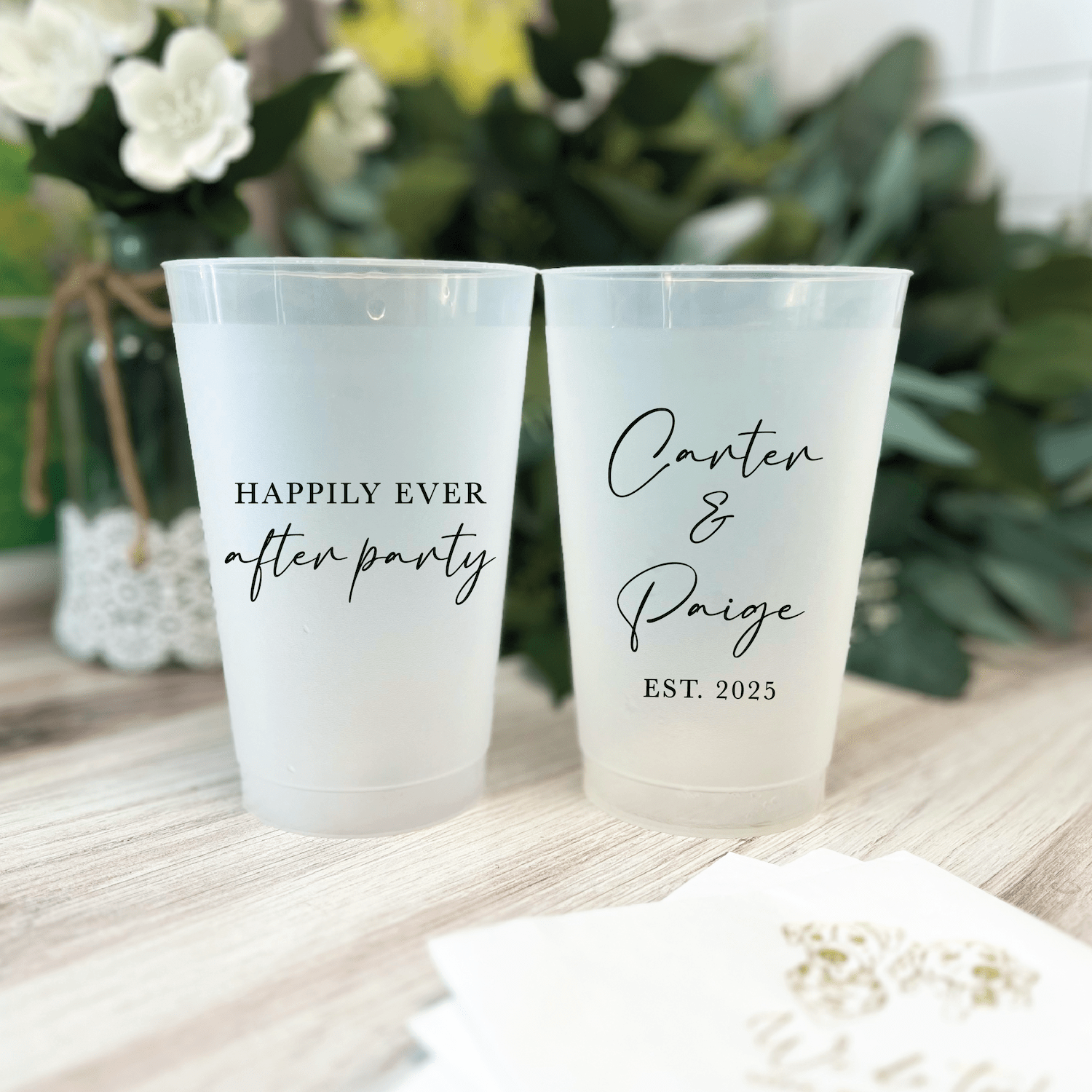 Happily Ever After Party Personalized Frosted Wedding Cups - Cup - Frosted
