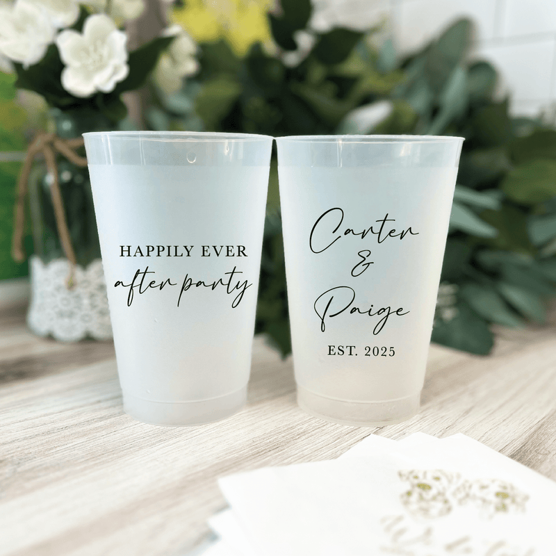 Happily Ever After Party Personalized Frosted Wedding Cups - Cup - Frosted