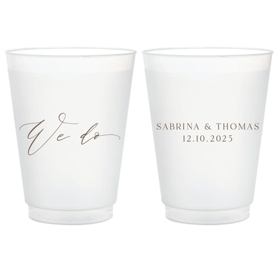 We Do Frosted Wedding Cups - Cup - Frosted