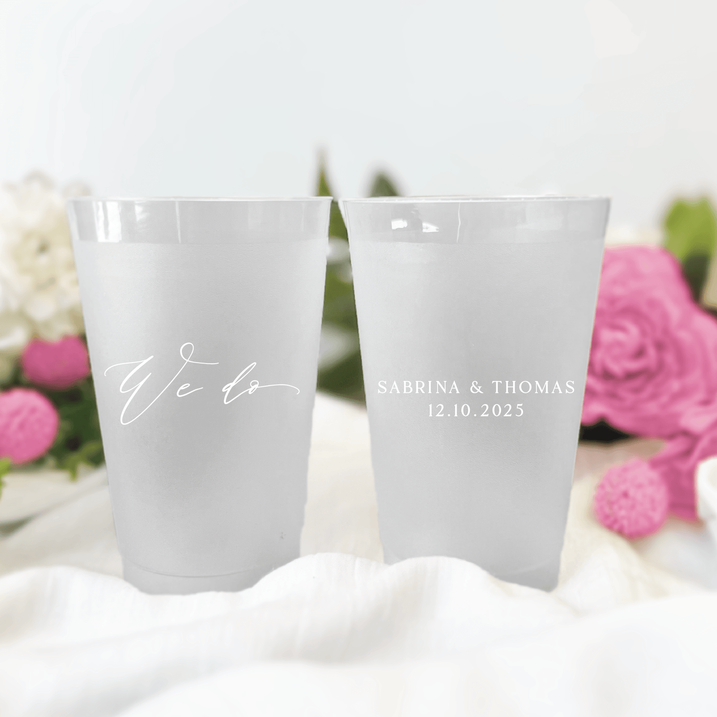 We Do Frosted Wedding Cups - Cup - Frosted