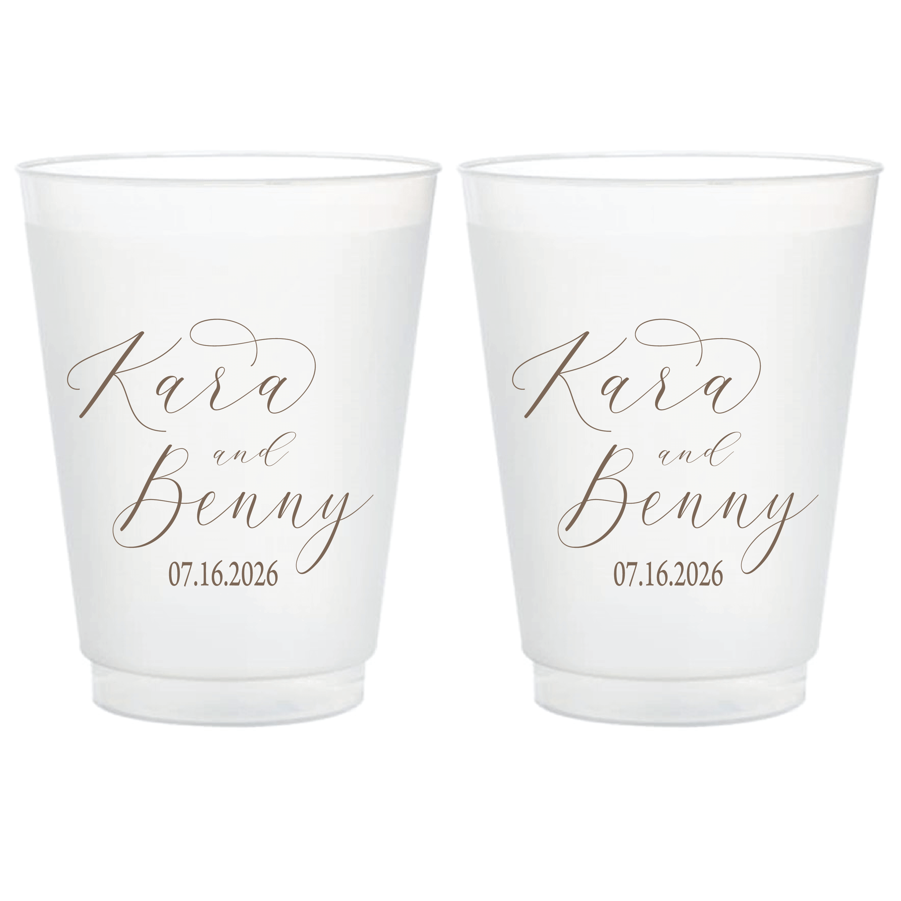 Custom Elegant Script Wedding Cups