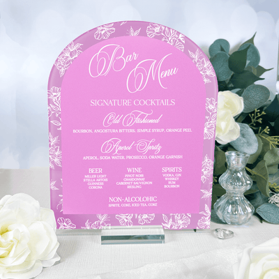 Toile Floral Chinoiserie Bar Menu Wedding Sign