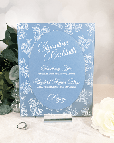 Signature Cocktail Toile Floral Chinoiserie Sign