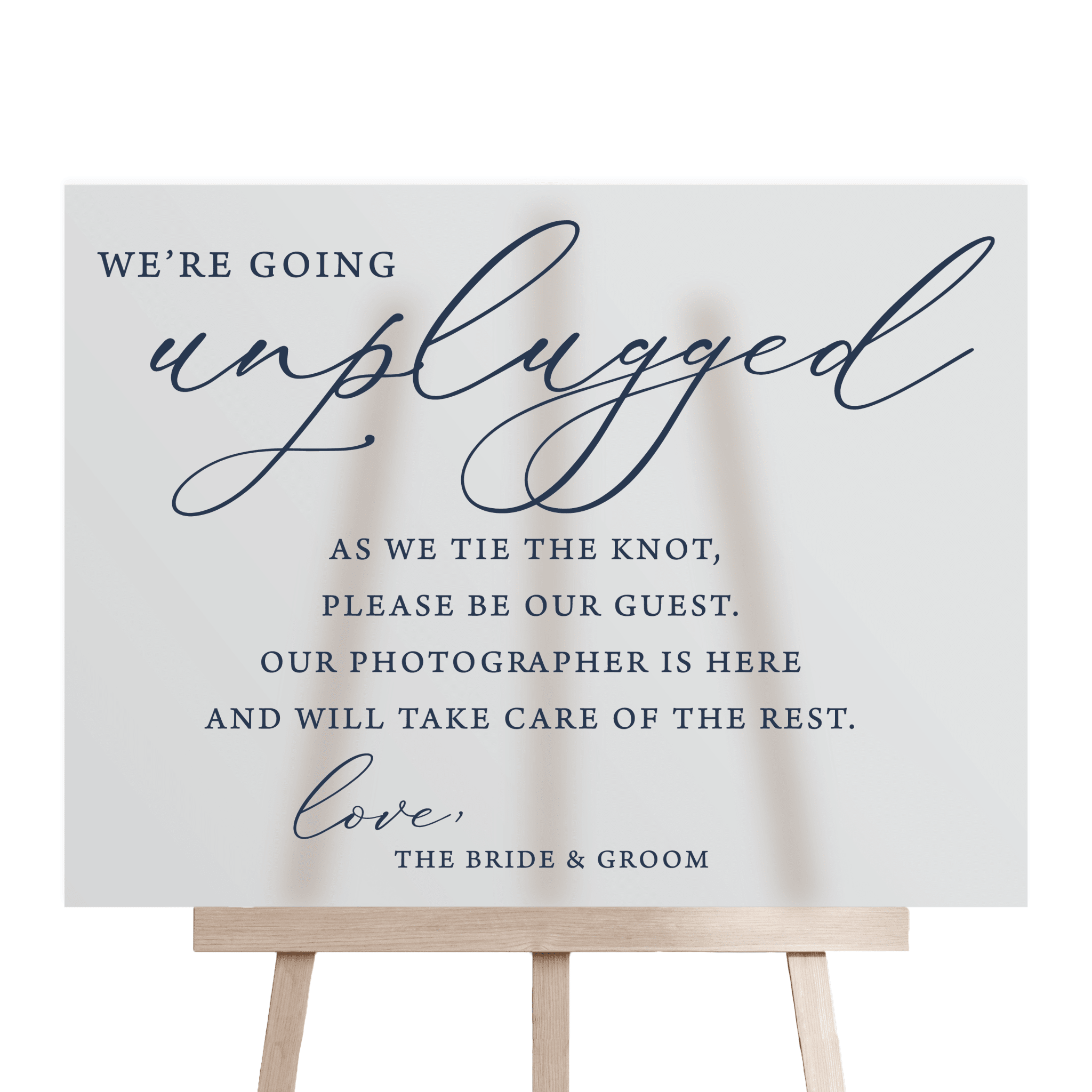 We're Going Unplugged Ceremony Sign - Welcome Sign