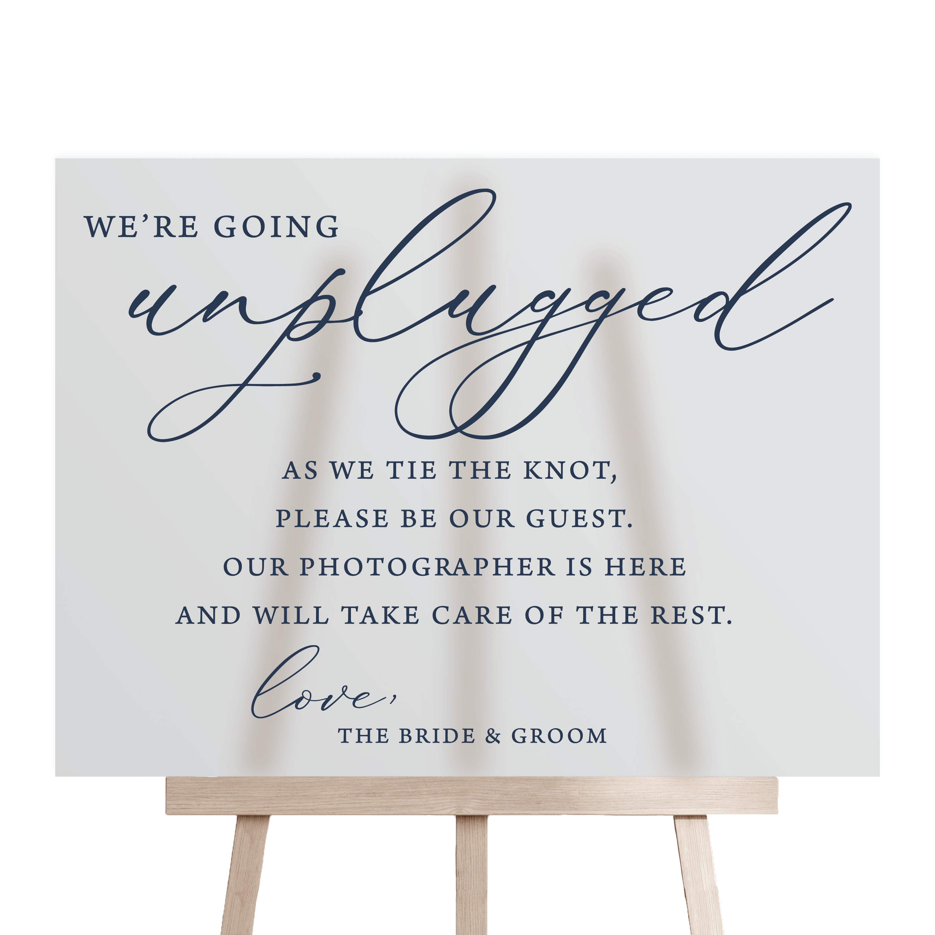 We're Going Unplugged Ceremony Sign - Welcome Sign