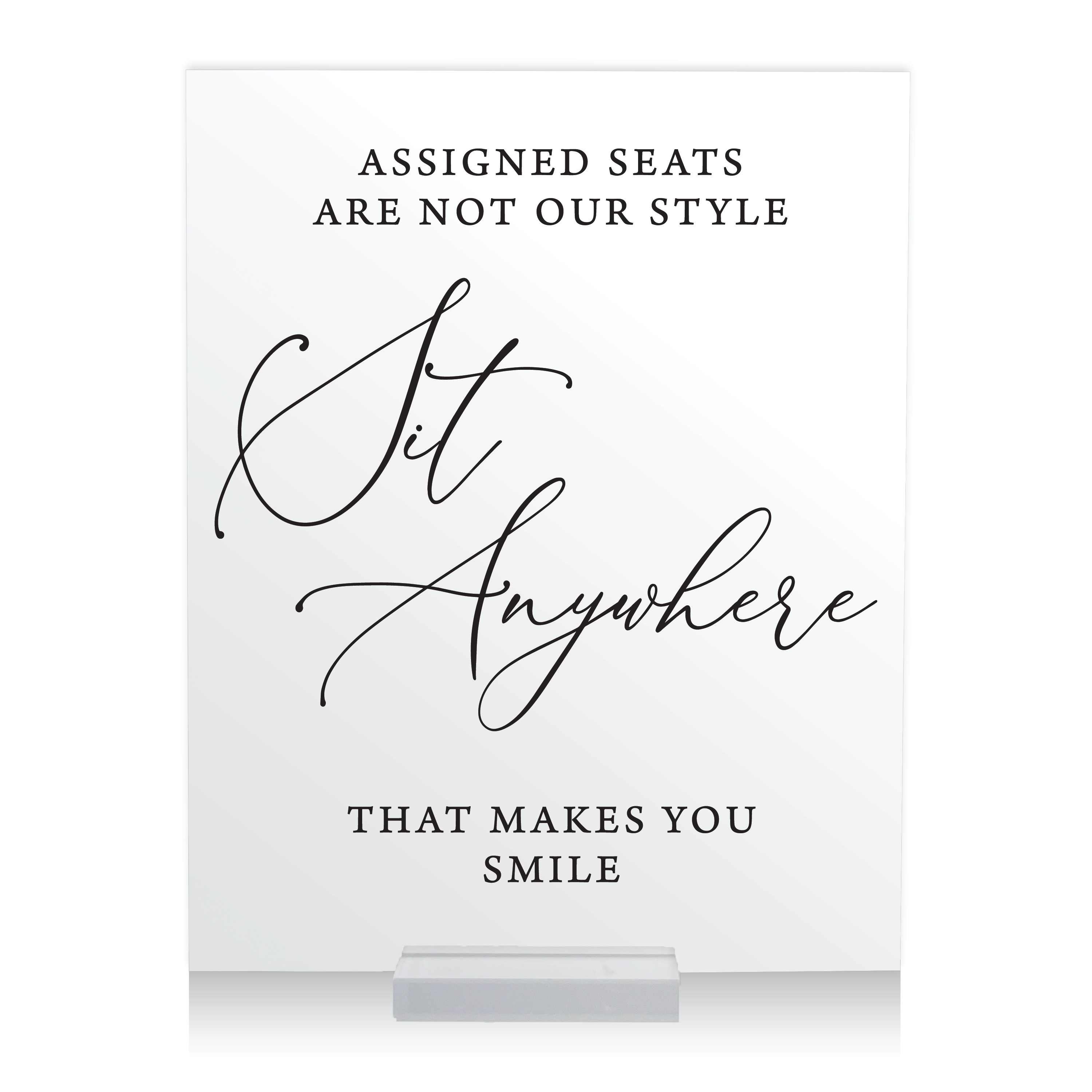 Sit Anywhere Wedding Ceremony Sign - Welcome Sign
