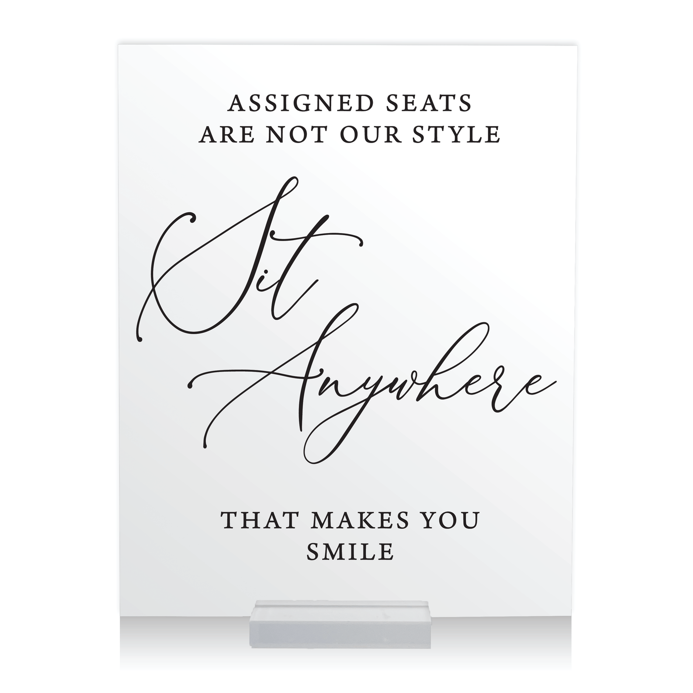 Sit Anywhere Wedding Ceremony Sign - Welcome Sign
