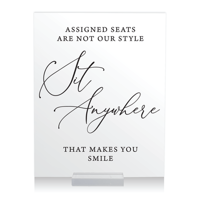 Sit Anywhere Wedding Ceremony Sign - Welcome Sign