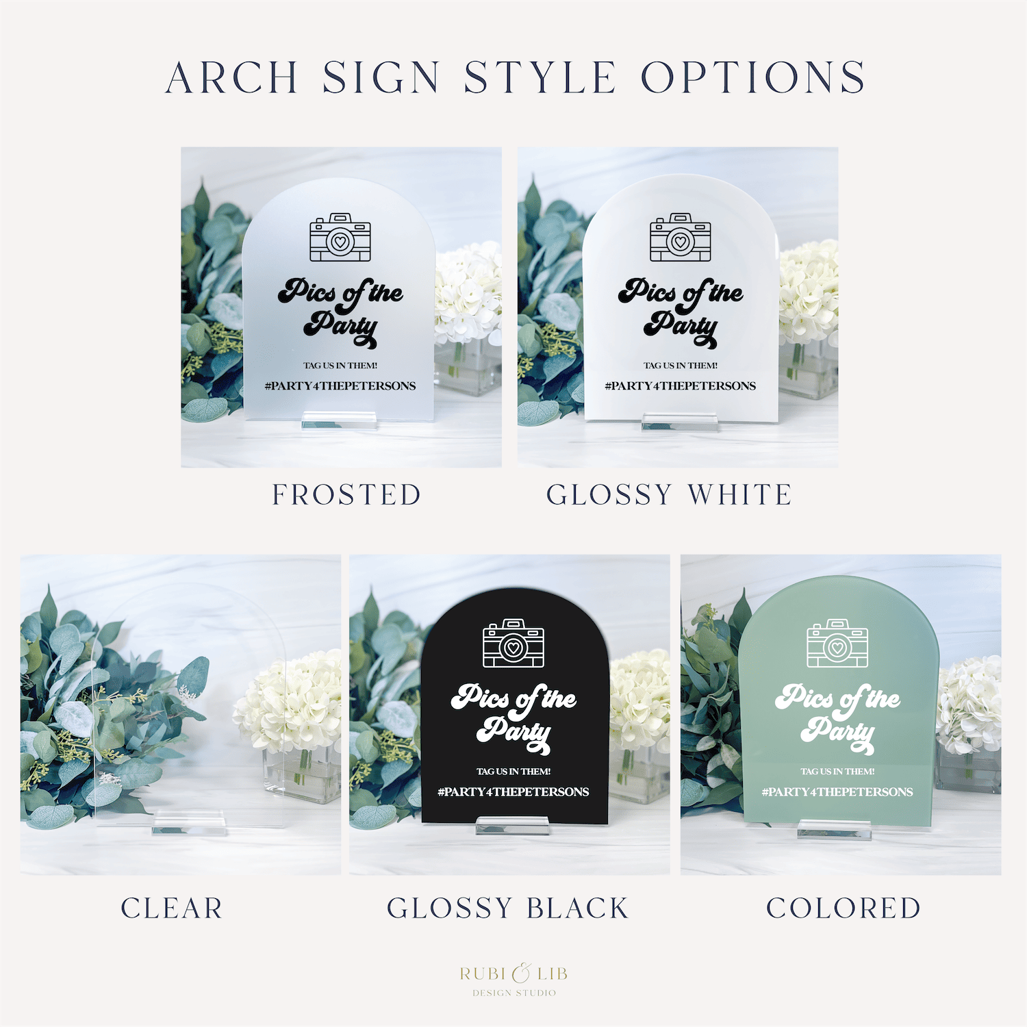 Pics of the Party Hashtag Wedding Sign