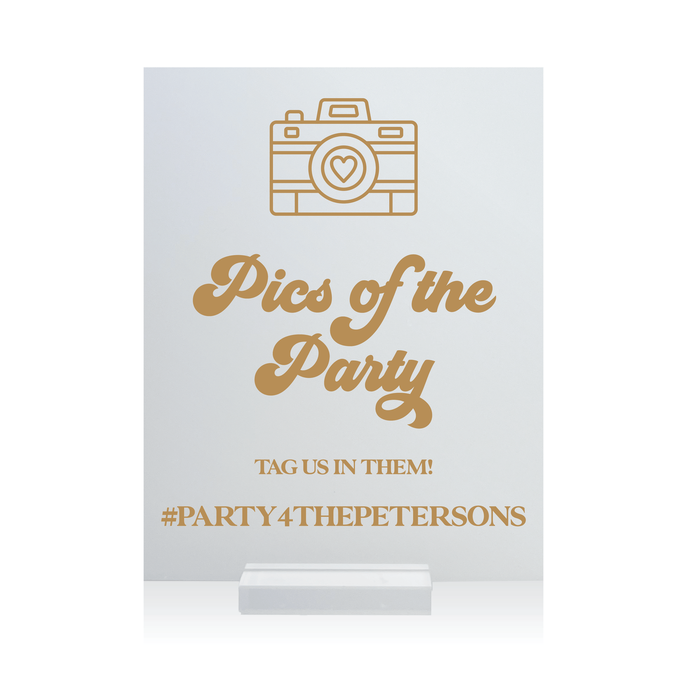 Pics of the Party Hashtag Wedding Sign