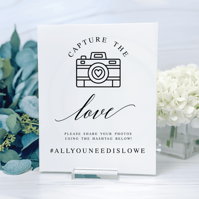 Capture the Love Hashtag Wedding Sign