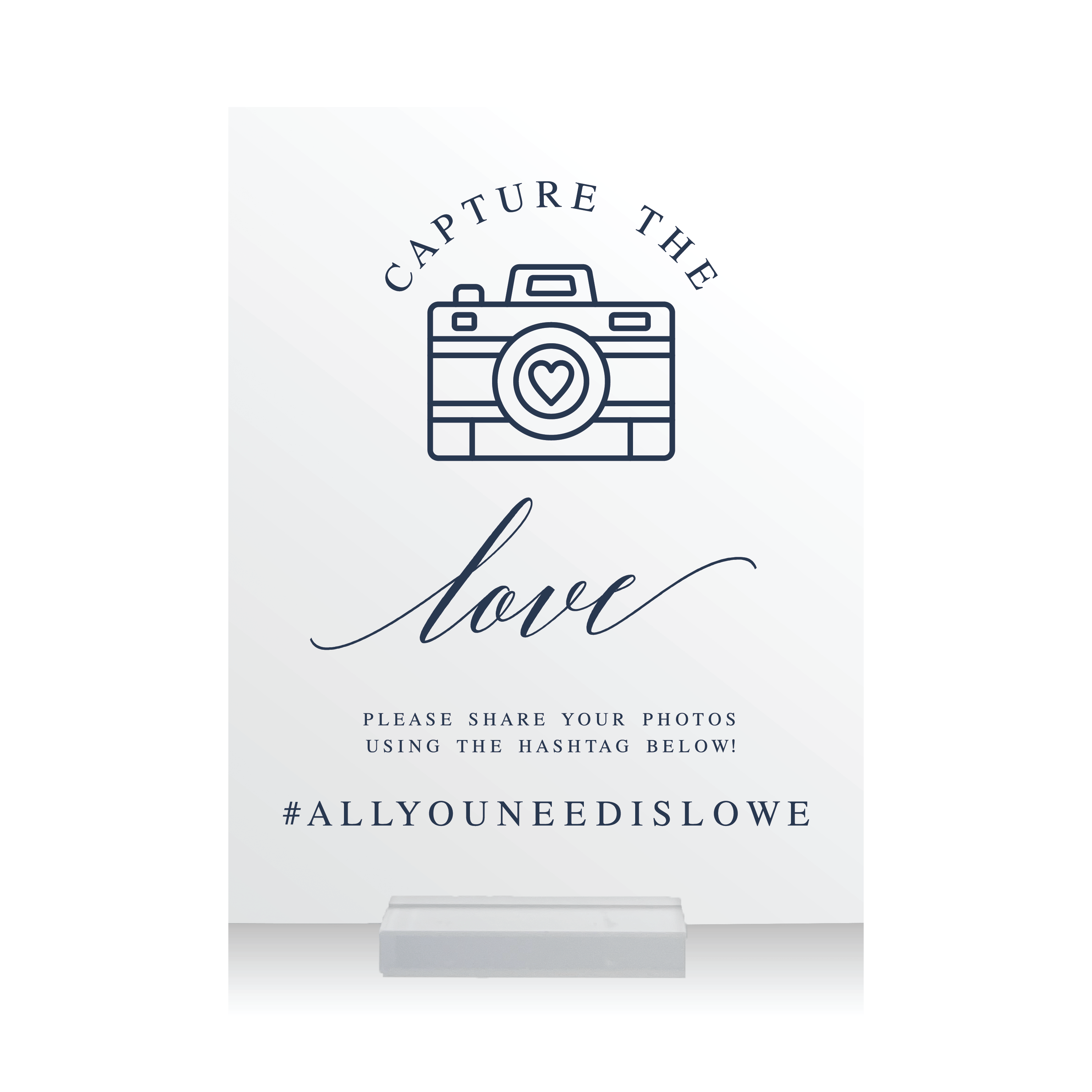 Capture the Love Hashtag Wedding Sign - Table Signs