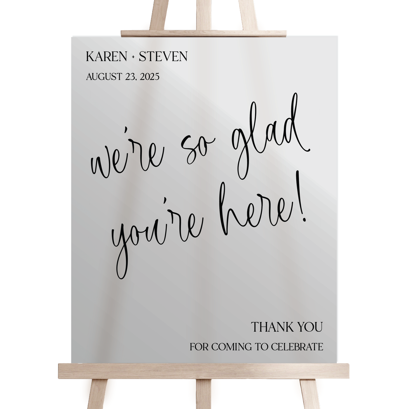 We're So Glad You're Here Wedding Ceremony Sign