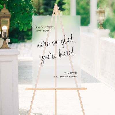 We're So Glad You're Here Wedding Ceremony Sign