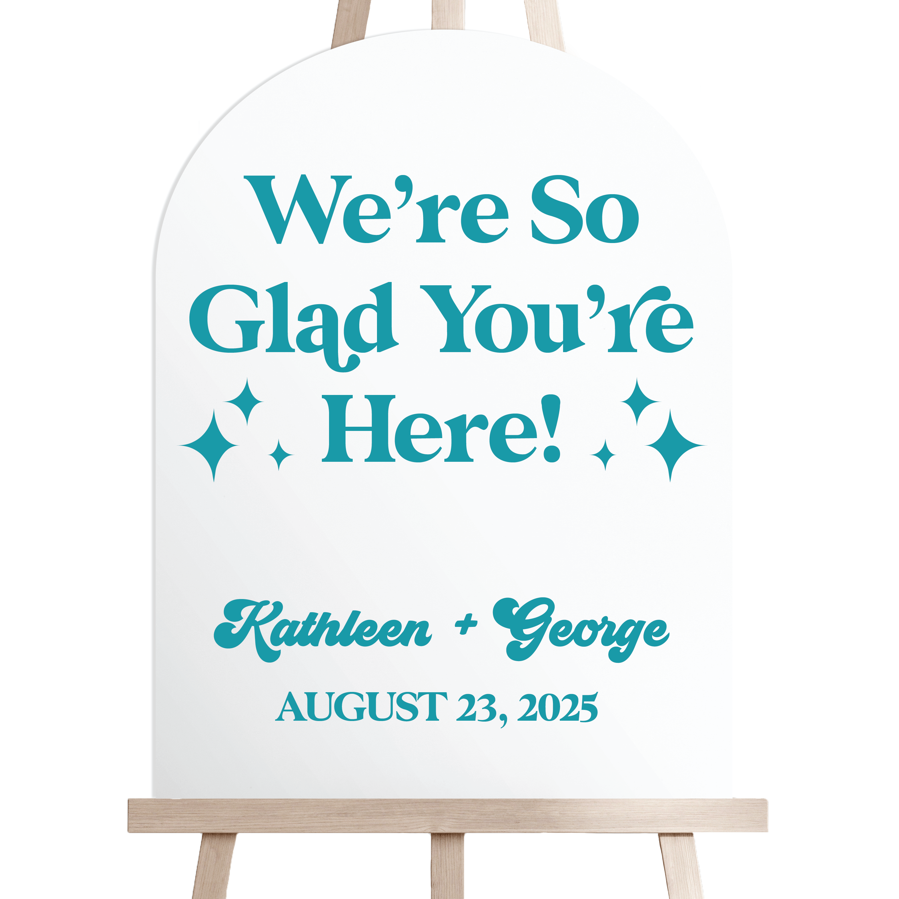 Groovy We're So Glad You're Here Wedding Ceremony Sign - Welcome Sign