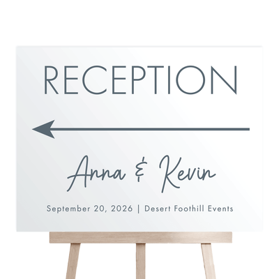 Modern Reception Directional Wedding Ceremony Sign - Welcome Sign