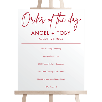 Modern Order of The Day Welcome Sign - Welcome Sign