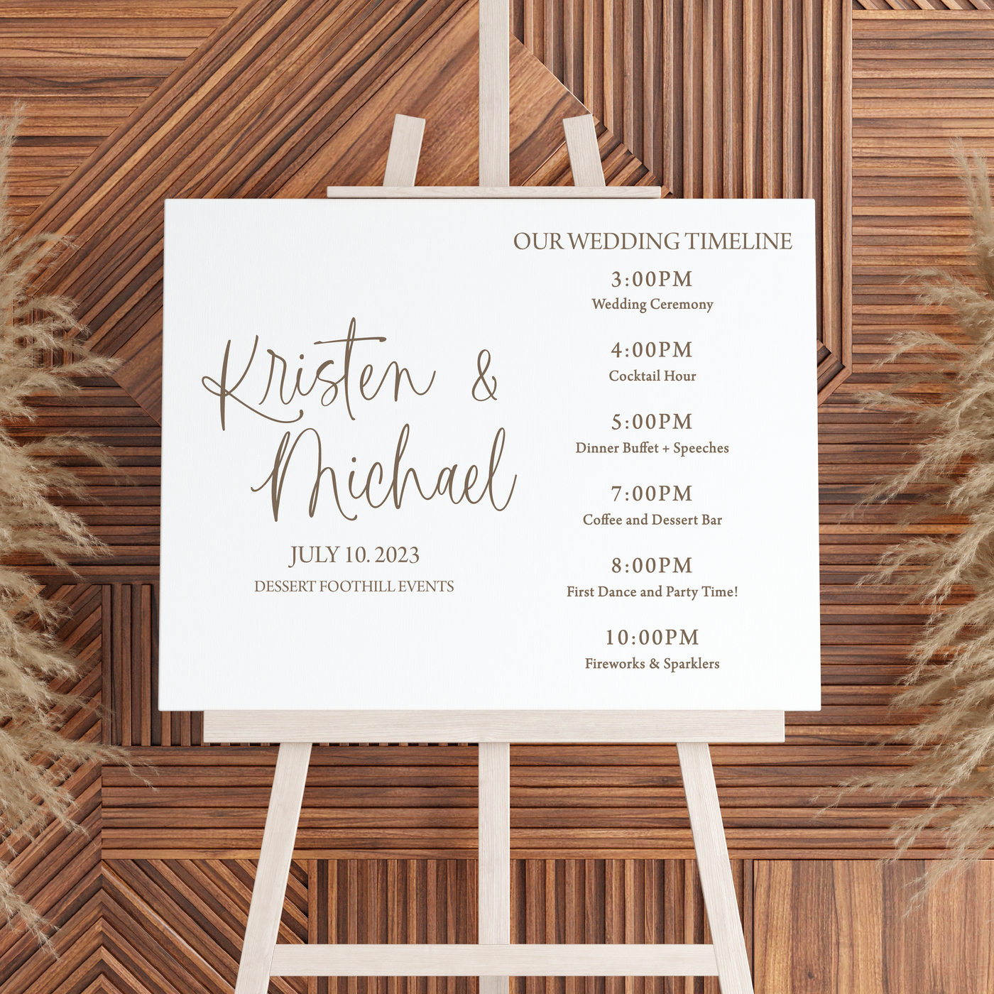 Boho Order of Events Welcome Sign