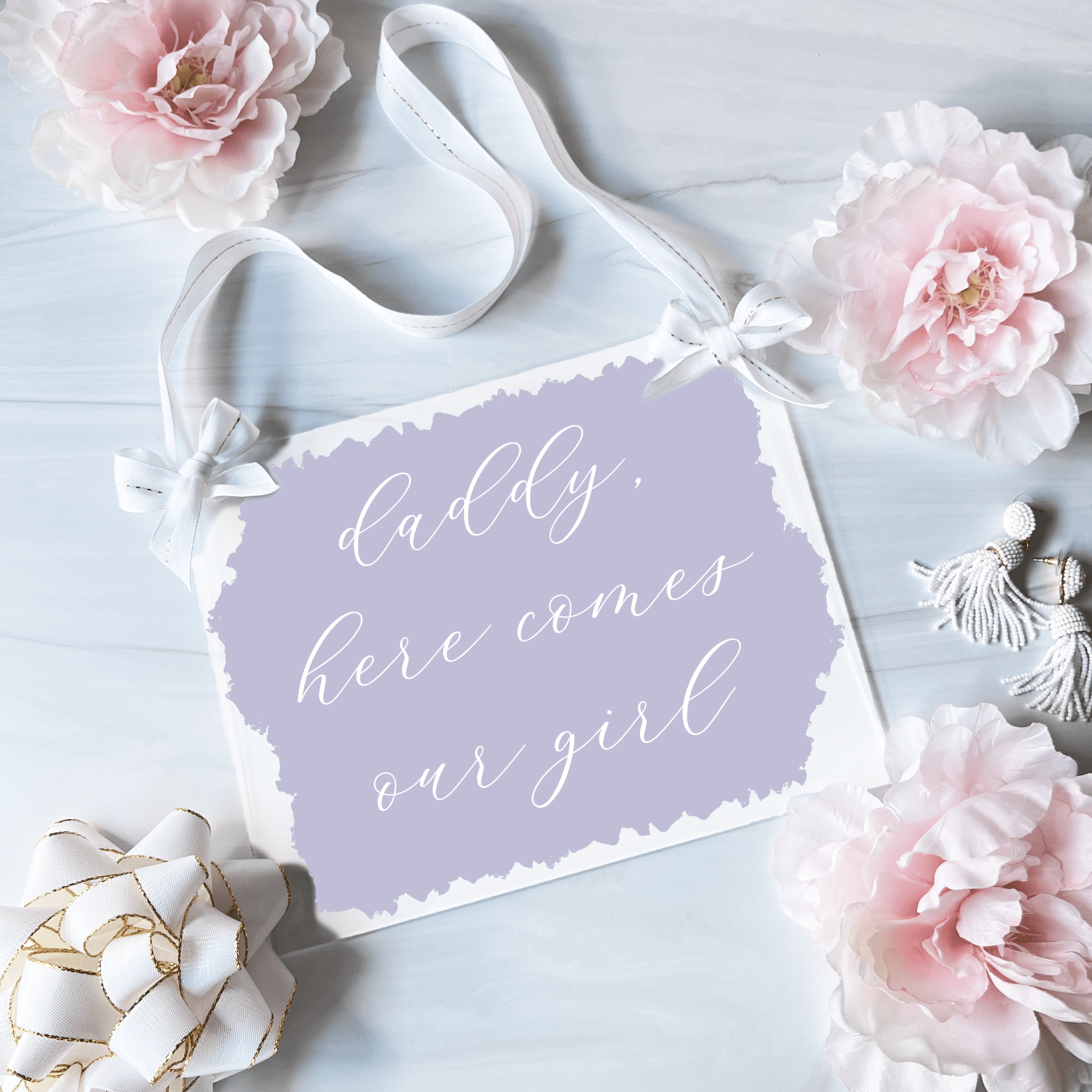 Daddy, Here Comes Our Girl Acrylic Wedding Sign - Table Signs