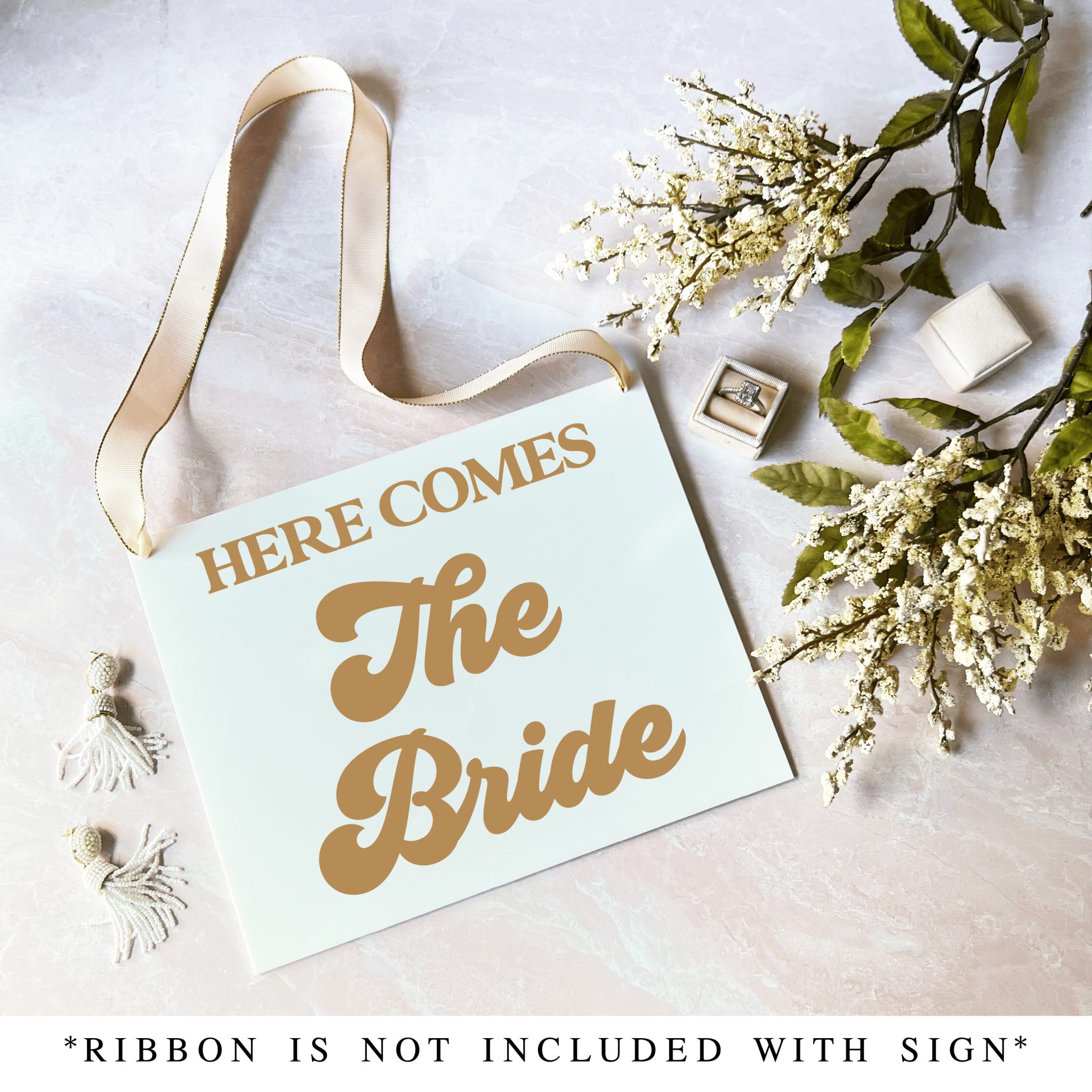 Here Comes The Bride Acrylic Wedding Sign - Table Signs