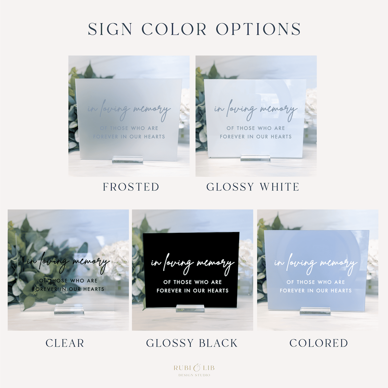 In Loving Memory Modern Acrylic Wedding Sign