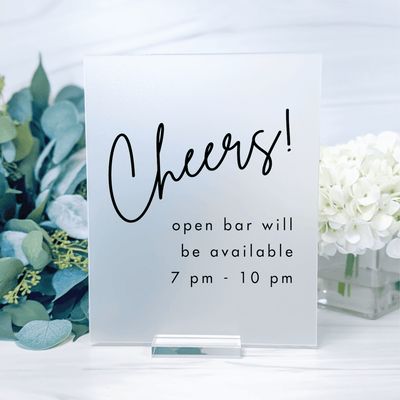 Open Bar Wedding Sign