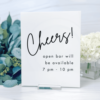 Open Bar Wedding Sign