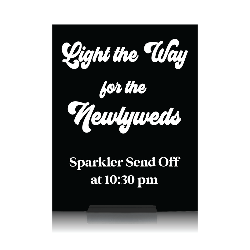 Sparkler Send Off Wedding Sign - Table Signs
