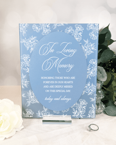 Toile Floral Chinoiserie In Loving Memory Acrylic Sign