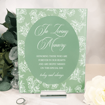 Toile Floral Chinoiserie In Loving Memory Acrylic Sign