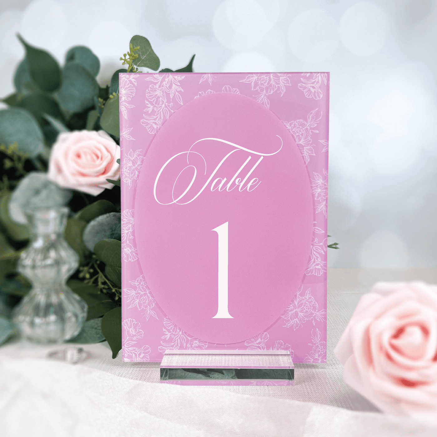 Toile Floral Chinoiserie Acrylic Table Numbers