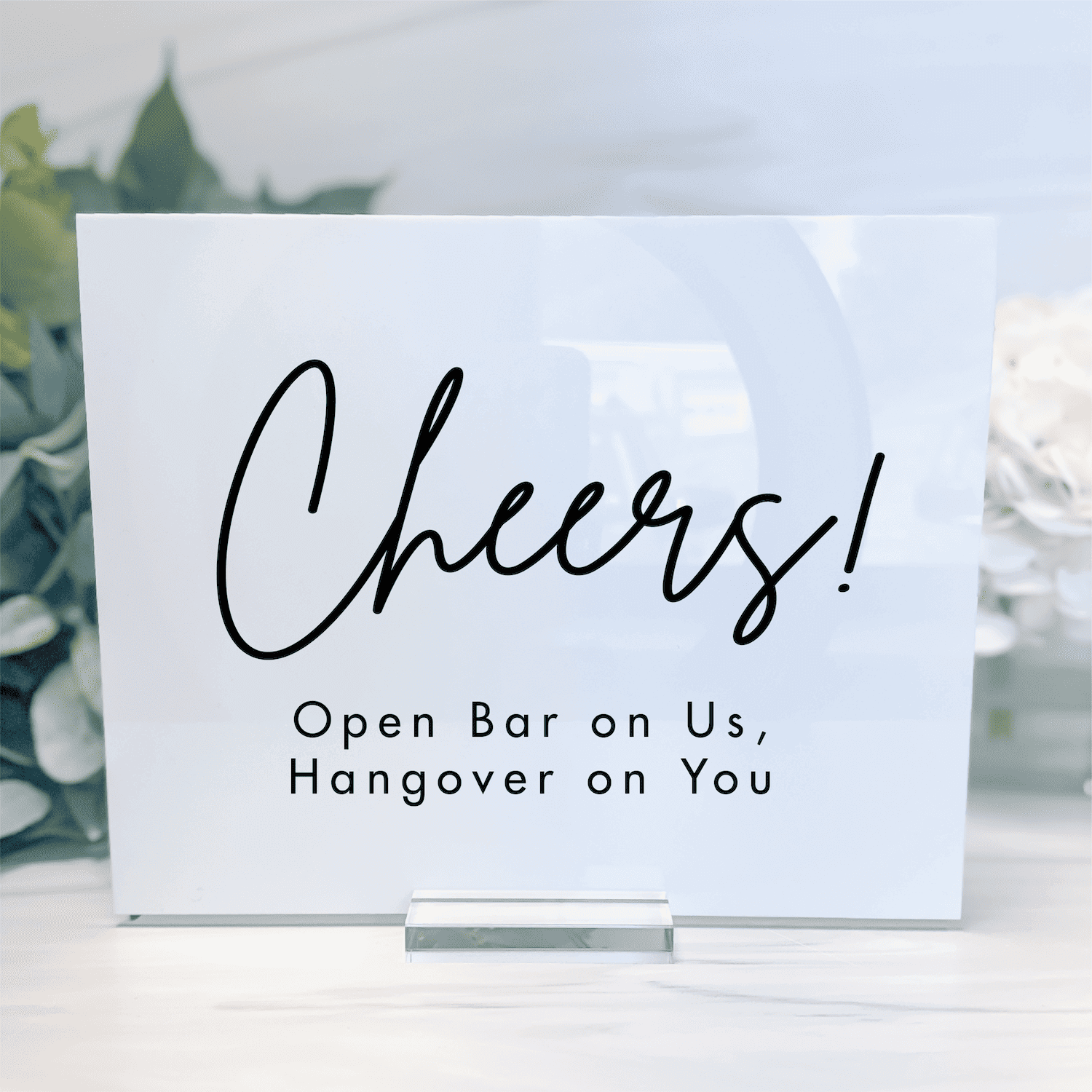 Cheers! Acrylic Wedding Bar Sign