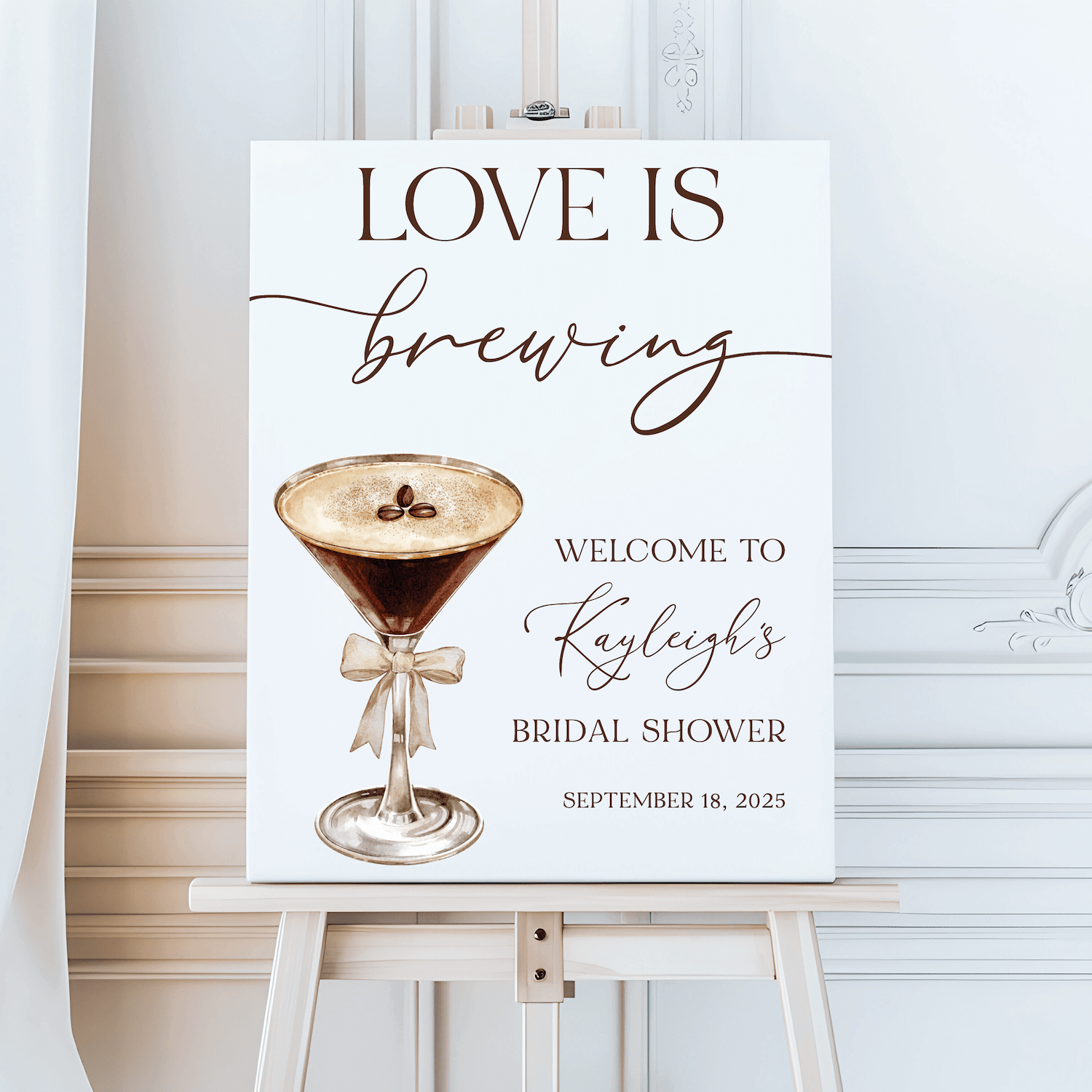 Love Is Brewing Bridal Shower Welcome Sign