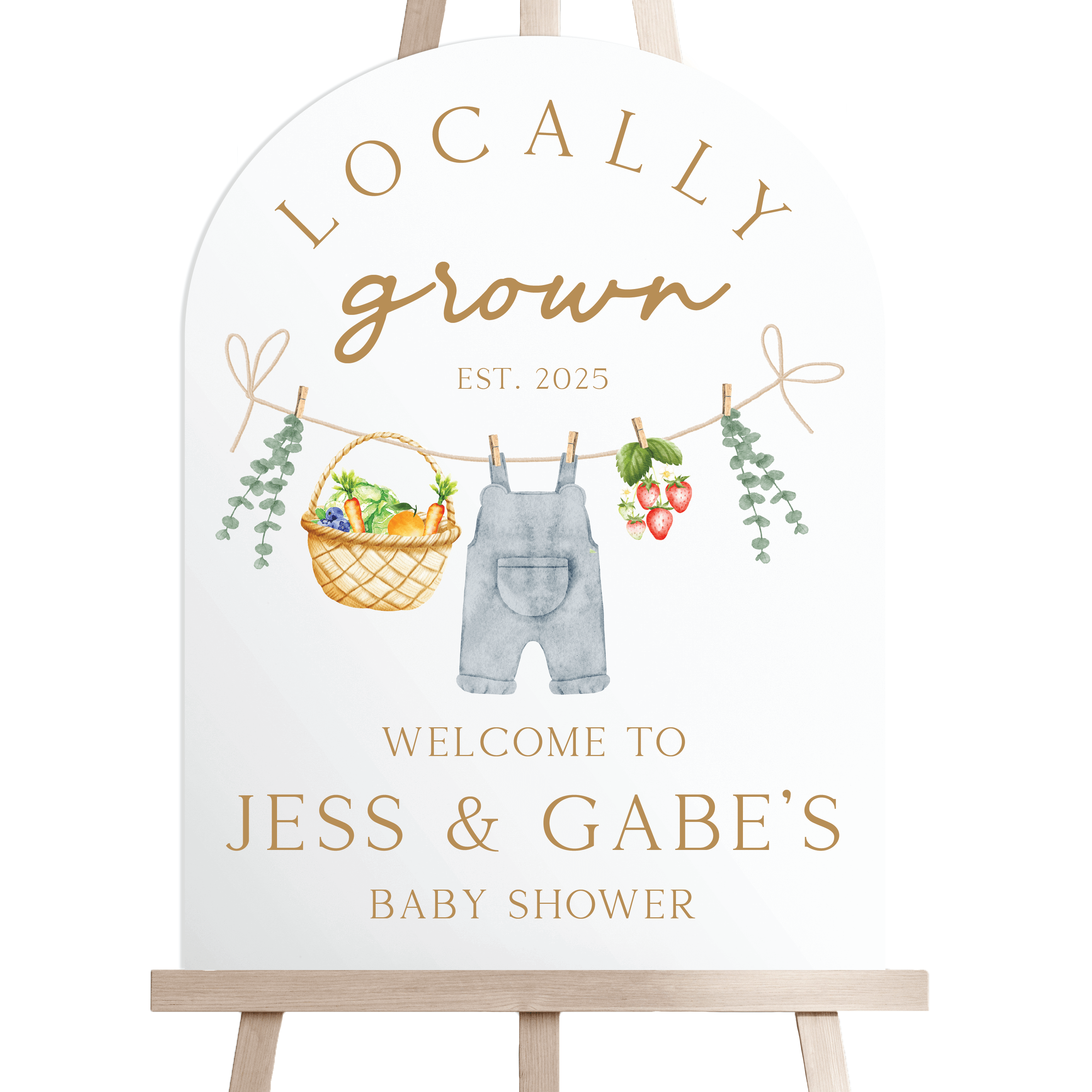 Locally Grown Baby Shower Sign