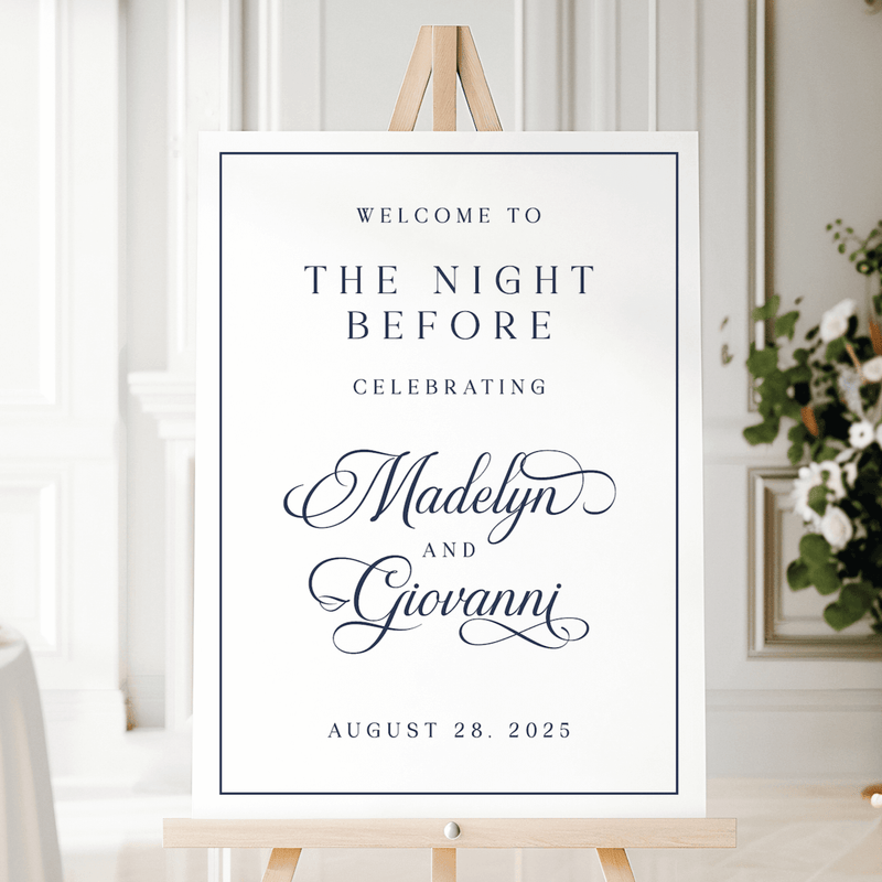 Elegant Night Before Rehearsal Dinner Welcome Sign