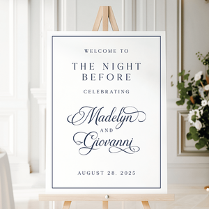 Elegant Night Before Rehearsal Dinner Welcome Sign
